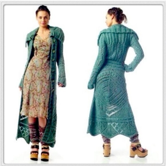 Free People Sweaters - Free People Knit Duster Cardigan Boho Long Sweater Women’s Size Small bohemian